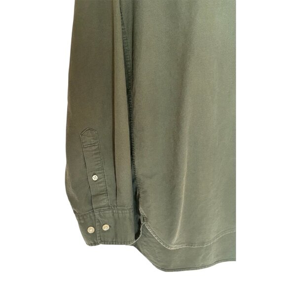H&M L.O.G.G. Mens Olive Green Button-Up Shirt Regular Fit 100% Cotton Size Mediu - Picture 3 of 7
